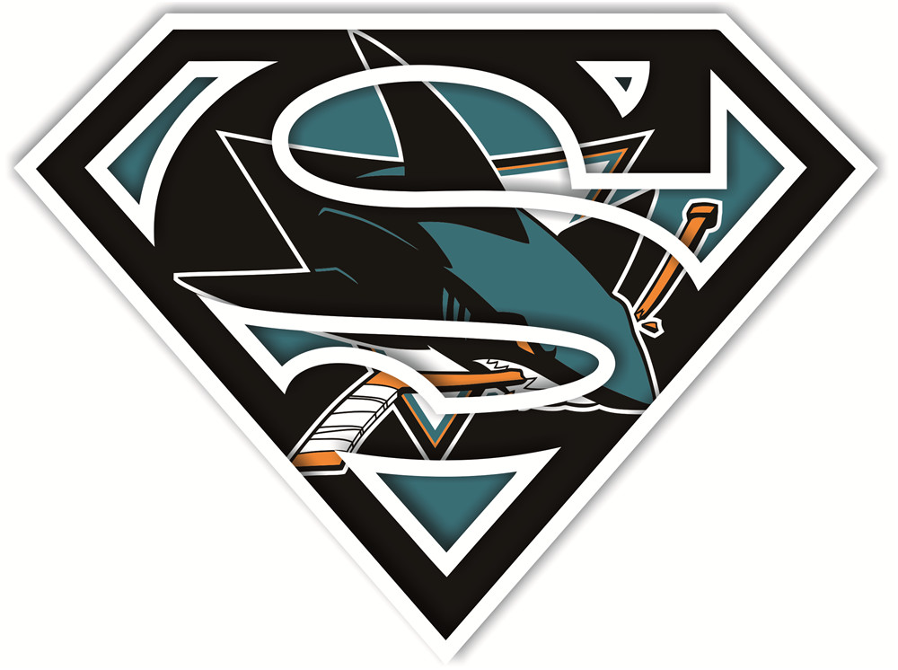 San Jose Sharks superman logos iron on heat transfer...